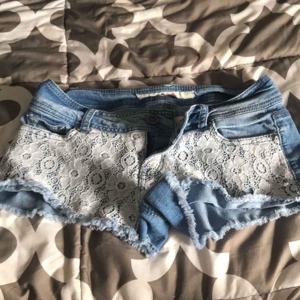 Jean lace shorts